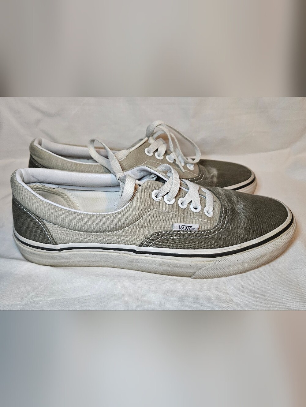 VANS Era 2-Tone Gray Beige Womens 8 Mens 6.5 Skate Shoes Casual Sneakers